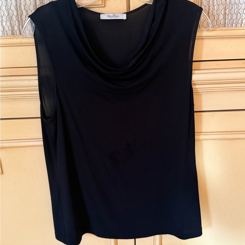 MaxMara Black Sleeveless Cowl Neck Camisole